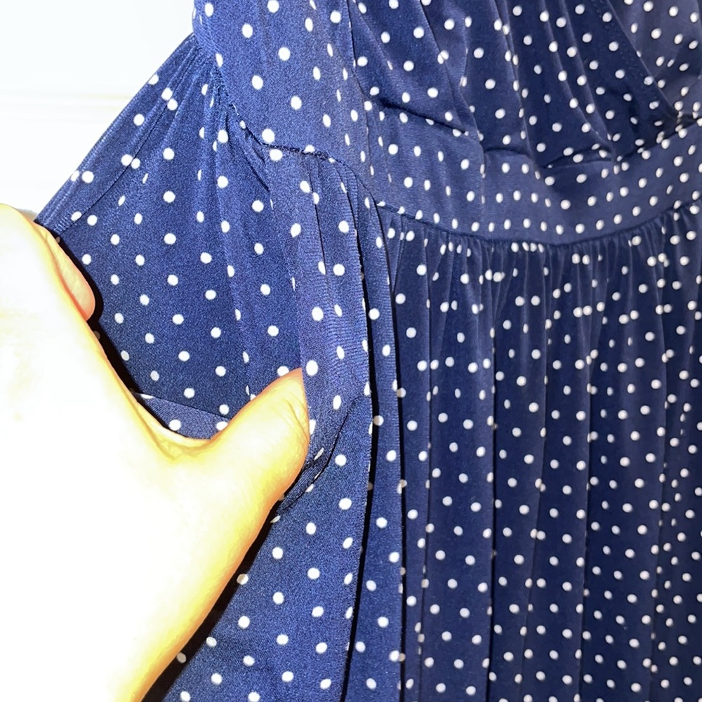 Torrid navy polka dot dress with pockets - Picture 3 of 7
